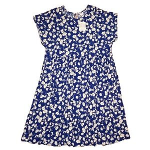 LuLaRoe Womens Dress Size 3XL Lorene Dolman Midi Blue‎ Floral Pockets Rayon NWT